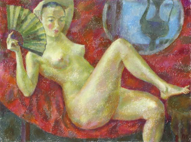 The painting by Leonid Petrushin NU17 from the serial NU symphony.
The serial was created from 2005 to 2008 years.
Technics:oil pastel,grain torchon.