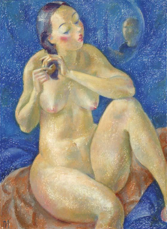 The painting by Leonid Petrushin NU40 from the serial NU symphony.
The serial was created from 2005 to 2008 years.
Technics:oil pastel,grain torchon.