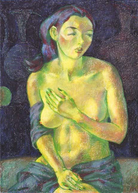 The painting by Leonid Petrushin NU56 from the serial NU symphony.
The serial was created from 2005 to 2008 years.
Technics:oil pastel,grain torchon.