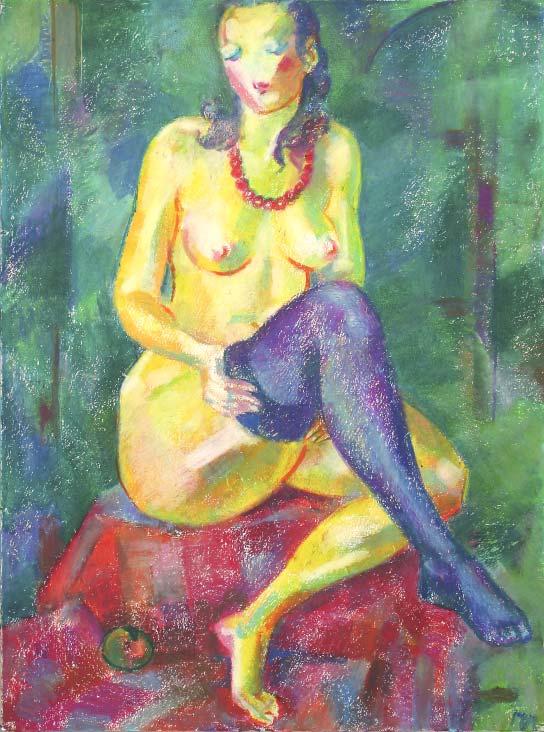 The painting by Leonid Petrushin NU86 from the serial NU symphony.
The serial was created from 2005 to 2008 years.
Technics:oil pastel,grain torchon.