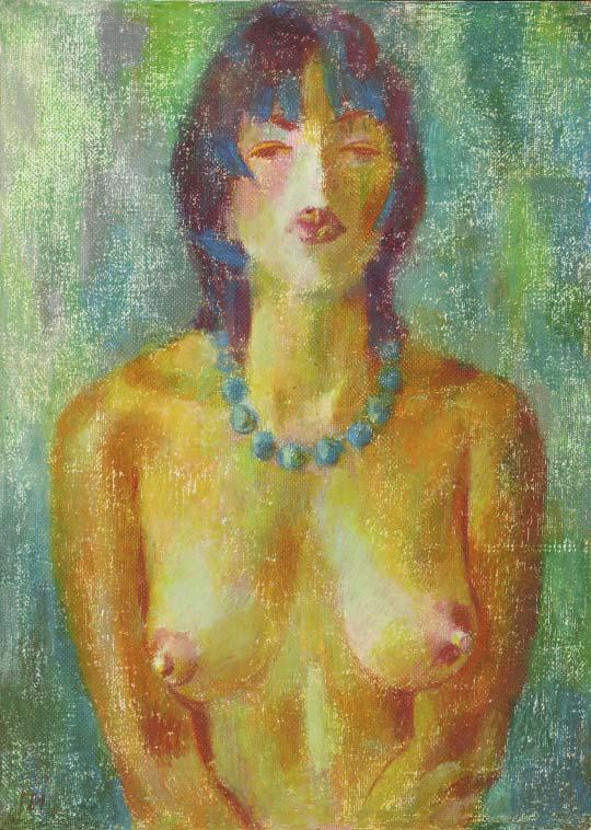 The painting by Leonid Petrushin NU97 from the serial NU symphony.
The serial was created from 2005 to 2008 years.
Technics:oil pastel,canvas.