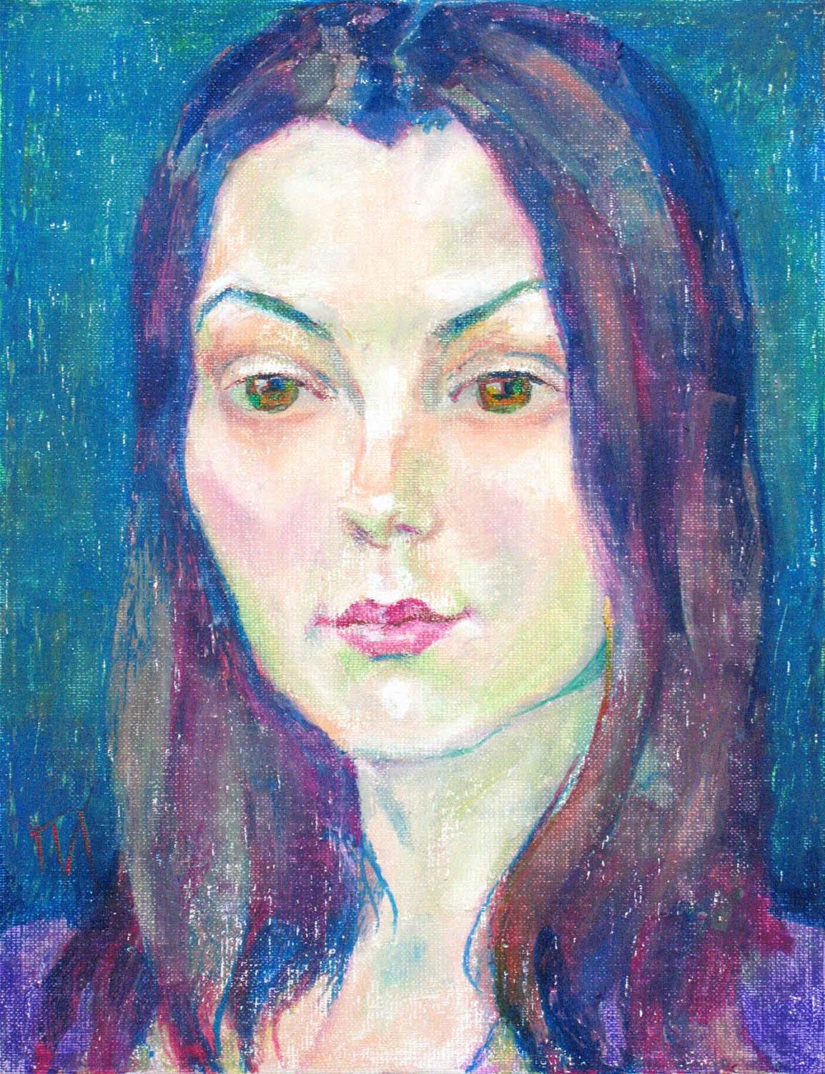 LENA , canvas, oil pastel, 35 � 27 cm, 2012



