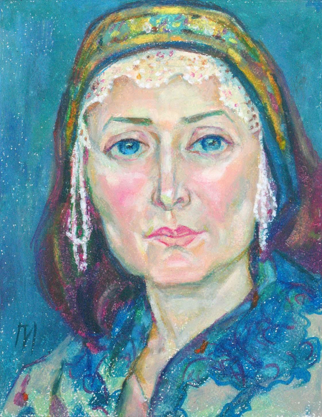 OKSANA , paper, oil pastel, 35 � 27 cm, 2012



